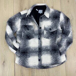 Weekend Los Angeles Gun Metal Plaid Shacket Oversize Sm​​​​​​​​